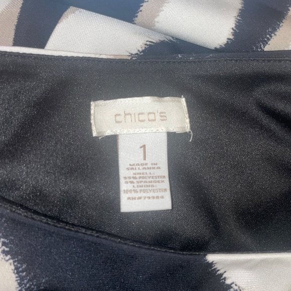 Chicos Knee Length 3/4 Split Sleeve Zebra Print Cold Shoulder Dress Sz 1 US/M8 - Picture 11 of 15